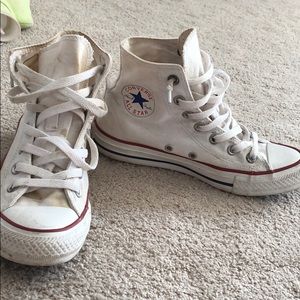 Women’s white converse high tops